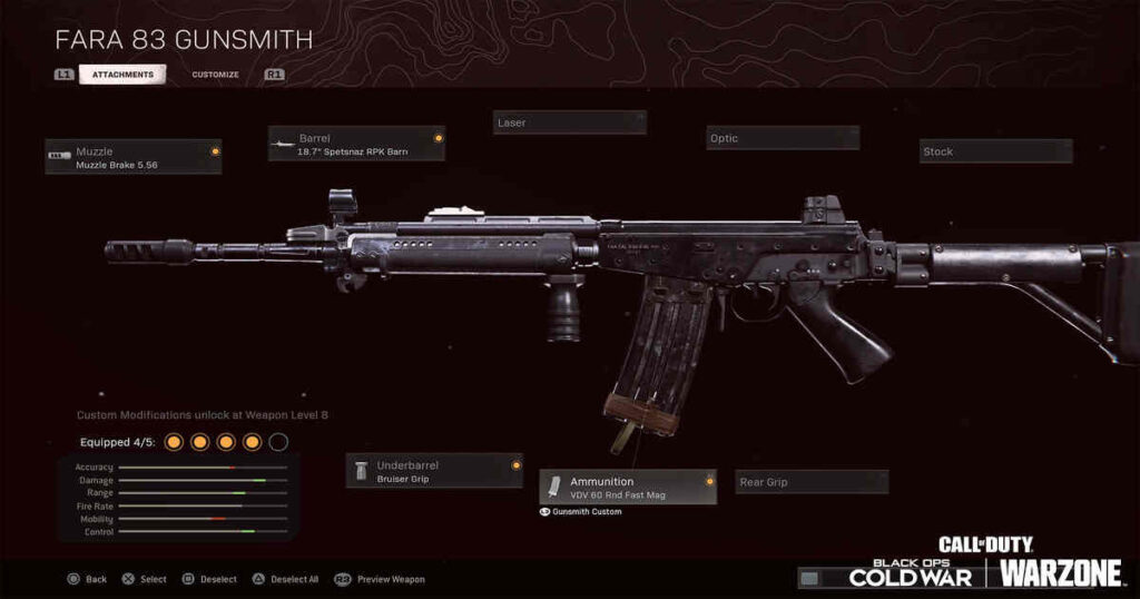 The FARA 83 Gunsmith Assault Rifle arrives in Battle of Verdansk LTE